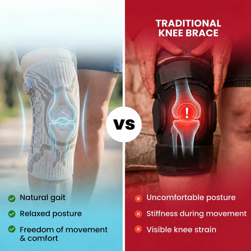 Adjustable Compression Knee Sleeve with Dial & Gel Pad - Sports Support